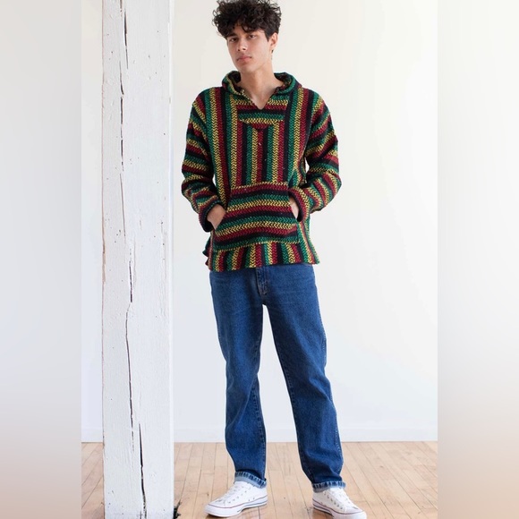 Poncho Rasta Baja poncho hoodie - Picture 1 of 5